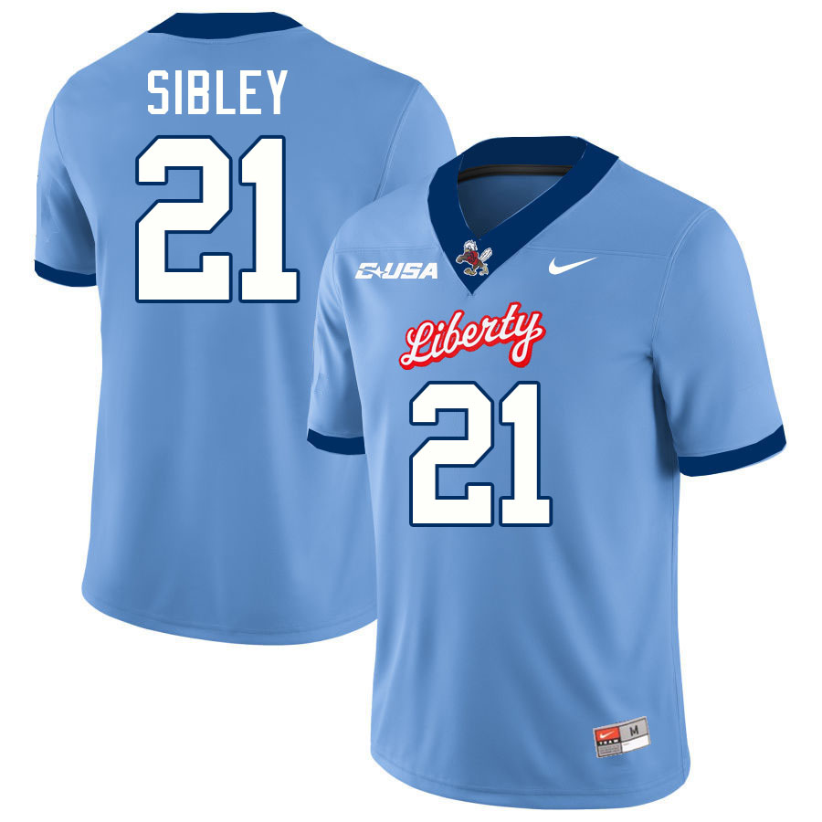 Liberty Flames #21 Treon Sibley College Football Jerseys Stitched-Light Blue